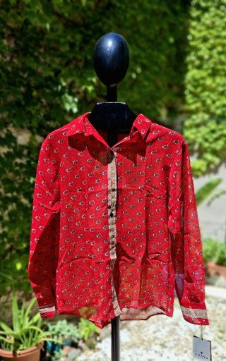 Camisa Umano Roja Estampada