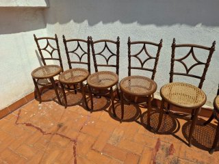 12 Sedie Vintage Thonet con Sedile a Griglia