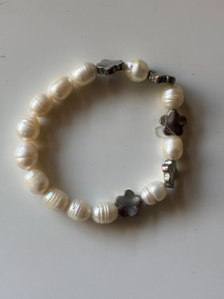 Pulsera Perlas Cultivadas Agua Dulce Flores