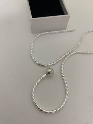 Collar Pandora Cierre Bola Charm Plata