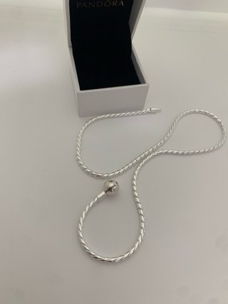 Collar Pandora Cierre Bola Charm Plata