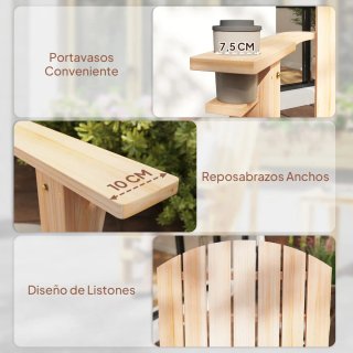 Silla Adirondack de Madera