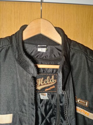 Cazadora de moto Held negra y beige