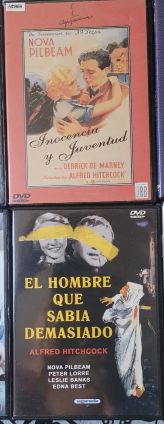 Lote 10 DVDs Alfred Hitchcock: Películas y Series.