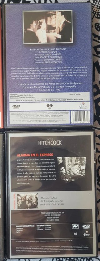 Lote 10 DVDs Alfred Hitchcock: Películas y Series.