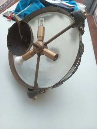Lámpara de techo cristal y bronce