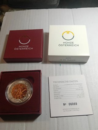 Austria 25€ Plata Niobio 2011