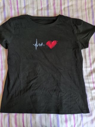 Camiseta de manga corta estampada para chica