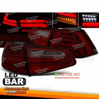 Faros traseros barra LED rojo ahumado VW GOLF 7 1