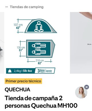 Tienda de campaña Decathlon Quechua 2 personas