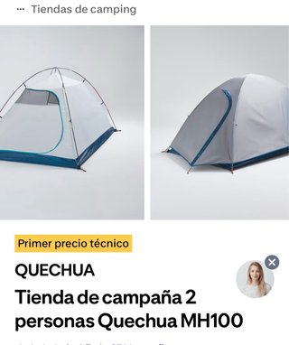 Tienda de campaña Decathlon Quechua 2 personas