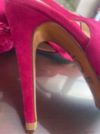 Sandalias Lodi tacón fucsia y naranja