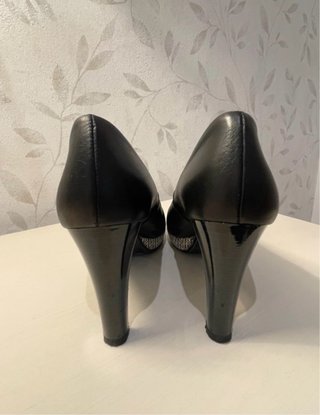 Zapatos Hispanitas Peep Toe Talla 36 Negros