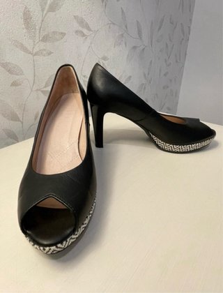 Zapatos Hispanitas Peep Toe Talla 36 Negros