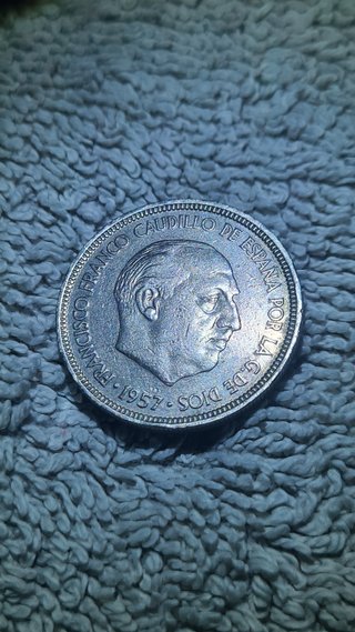 5 Pesetas Españolas de Cuproníquel de 1957