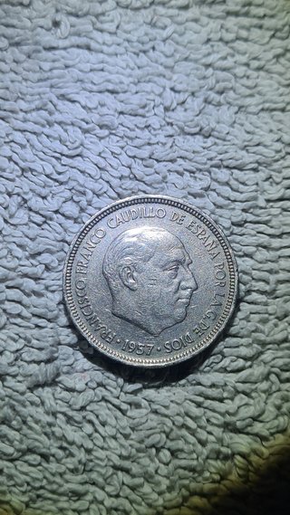 5 Pesetas Españolas de Cuproníquel de 1957