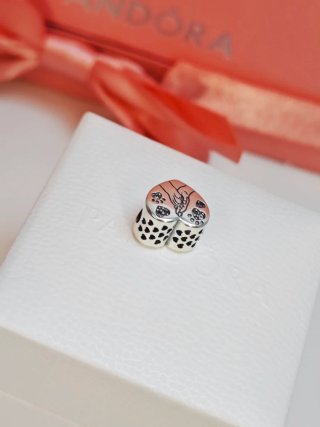 Charm plata s925 corazón huella mascota