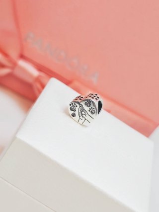 Charm plata s925 corazón huella mascota