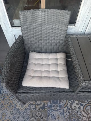Banco Doble Jardín Mimbre Gris