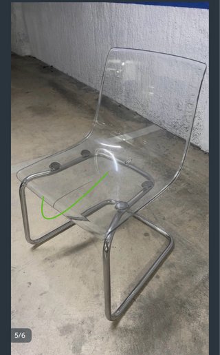 Silla Tobias Ikea Transparente y Cromada