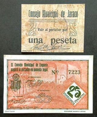 4 Billetes Réplica Provincia Valencia