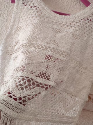 Top calado blanco mujer 1036