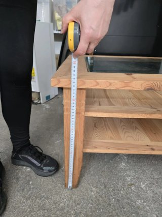 Mesa centro madera maciza con cristal