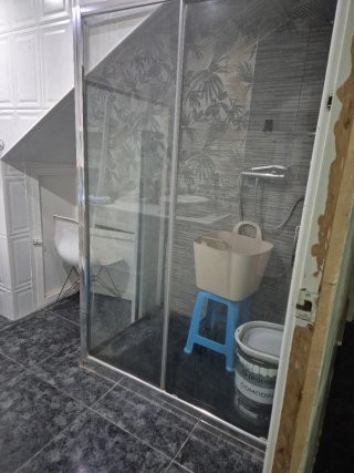 Mampara de ducha cristal y metal