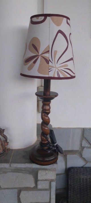2 Lámparas Madera Maciza Tulipa Floral