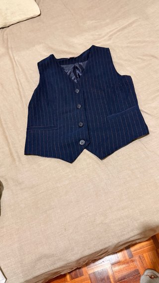Chaleco ZUA rayas azul y marrón