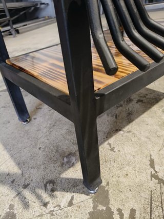Barbacoa giratoria 360º metal y madera