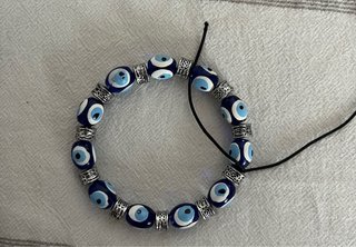 Pulsera Ojo Turco Azul y Plata