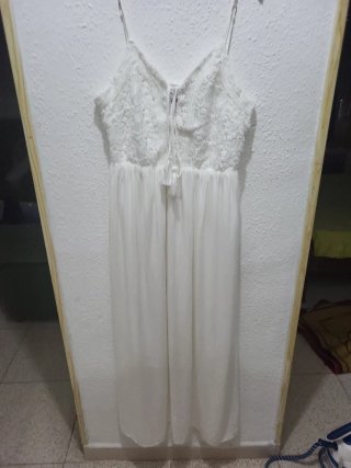 Vestido largo blanco encaje