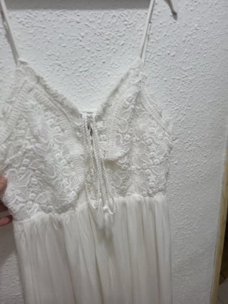 Vestido largo blanco encaje