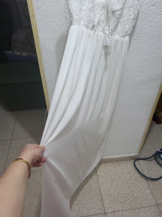 Vestido largo blanco encaje