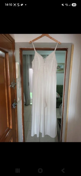 Vestido largo blanco encaje