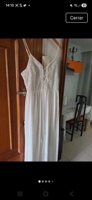Vestido largo blanco encaje