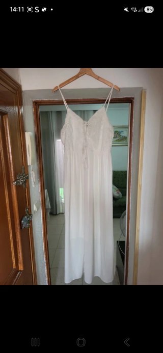 Vestido largo blanco encaje
