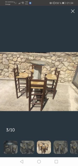 4 Taburetes+mesa alta