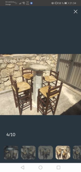 4 Taburetes+mesa alta