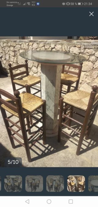 4 Taburetes+mesa alta