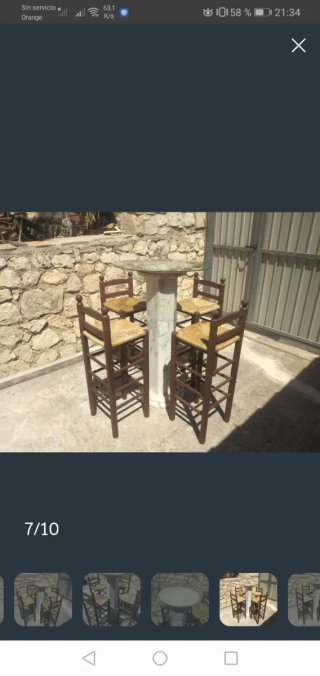 4 Taburetes+mesa alta