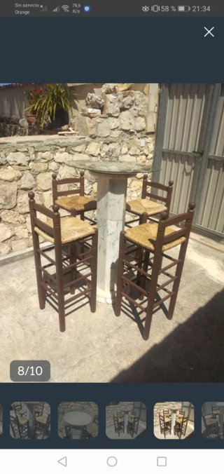 4 Taburetes+mesa alta