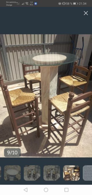 4 Taburetes+mesa alta
