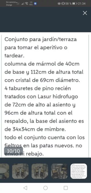 4 Taburetes+mesa alta