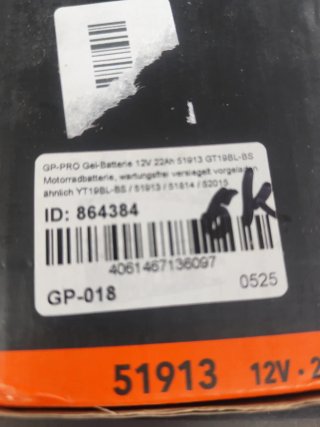 Batería Gel GP-PRO 12V 22Ah 51913