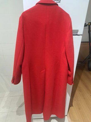 Abrigo Zara Manteco Talla M Rojo