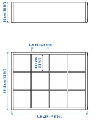 Estantería kallax Ikea Blanca Madera 12 cubos