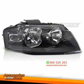 Faro derecho en color negro se adapta a AUDI A3 8