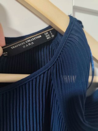 Blusa Zara Mujer Azul Marino